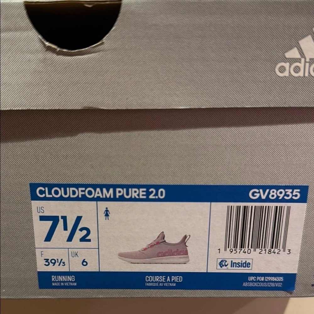Adidas Cloudfoam Pure 2.0 Women’s Size 7.5 Running Shoes Light Pink - Picture 2 of 12